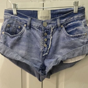 One X One Teaspoon Free People Shorts Womens 24 Cut Off Jean Button Fly Denim - Picture 1 of 12