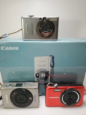 3 Camera Lot - Canon PowerShot SD400, Canon ALPH, Samsung ES75 (Untested) — 第 1/4 张图片