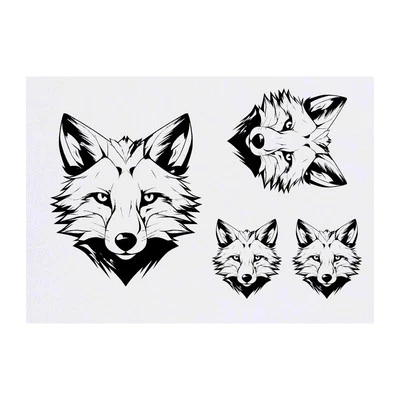 AZEEDA 4 tatuaggi/trasferimenti temporanei 'Fox' (TO00062326)