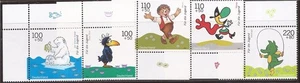 Alemania - Personajes de dibujos animados 1999 - Juego de 5 estampillas - Scott #B850-4 - Imagen 1 de 1