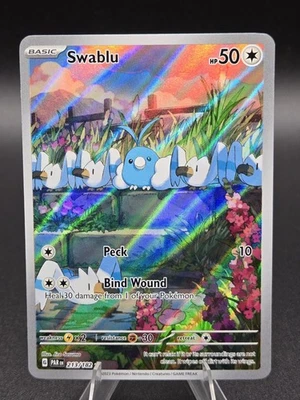 Pokemon TCG Swablu 213/182 Illustration Rare Paradox Rift Holo SV04 213/182 NM - Image 1 of 2