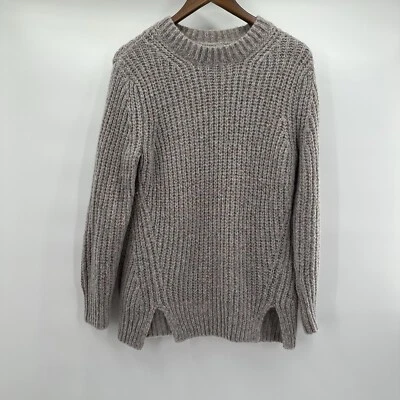 Allsaints Sweater Womens Small Crew Chunky Knit Crew Pull Over Boxy Metallic - Image 1 of 4