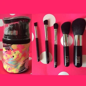 Victorias Secret Pink MakeUp Brushes Cosmetic Travel Cruise Set Hawaii Tropical - Picture 1 of 4