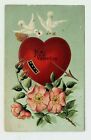 Postcard C1911  Heart Doves Valentines Day