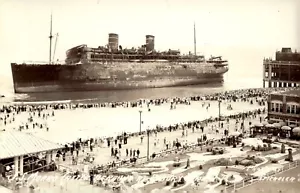 ThriftCHI ~ RPPCs & Photos of the SS Morro Castle Ashore at Asbury Park, NJ 1934 - Picture 1 of 12