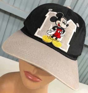 Gorra de béisbol Disney Mickey Mouse letra universitaria negra a presión - Imagen 1 de 9