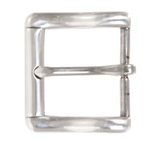 1 3/8" (35 mm) Single Prong Silver Tone Rectangular Belt Buckle - Picture 1 of 4