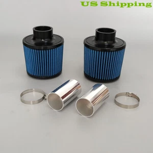 Blue Air Intake Kit For BMW N54 135i 335(x)i 535(x)i 3.0 Hi FLow Cone Filters - Picture 1 of 7