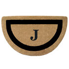 Tapis de cuivre semi-rond robuste - cadre photo unique (22" x 36") monogramme "J"