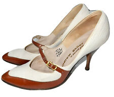 Vintage ANDREW GELLER Spectator Stilettos Heels Shoes Leather/Handmade Size 5.5