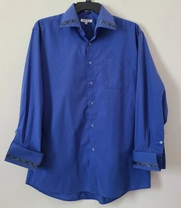 Daniel Ellissa Men's Dress Shirt Button Up blue shirt size 17.5 - Picture 1 of 8