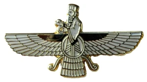 Faravahar Pin Badge Zoroastrianism Symbol Brooch Fravashi - Picture 1 of 4