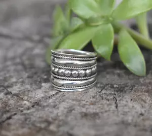 Beautiful Band Ring 925 Sterling Silver Meditation Ring Women Jewelry Gift K-963 - Picture 1 of 9