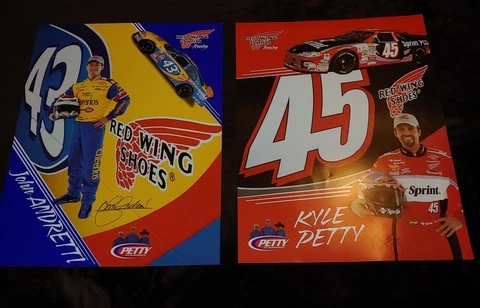 Kyle Petty John Andretti promo poster Red Wing Shoes Winston Cup vintage NOS Cover