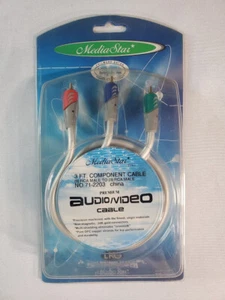 3 FT Media Star 3 RCA Component Male to Male Audio Video AV Cable VCR DVD - Picture 1 of 2