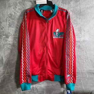 Starter Red Michael Strahan NFL Super Bowl LVII Embroidered Track Jacket Sz XL - Picture 1 of 12