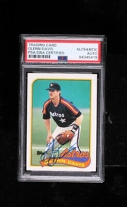 1989 Topps GLENN DAVIS #765 Houston Astros On Card Autograph PSA/DNA - Picture 1 of 2