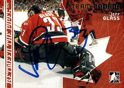 Jeff Glass - Signed 2007 In The Game Between The Pipes Team Canada Card #123 - Image 1 of 2