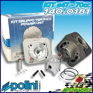 140.0181 GRUPPO TERMICO POLINI 70CC D.47 PIAGGIO ZIP 50 2T AIR GHISA ARIA SP.12 - Foto 1 di 1