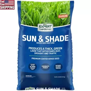 Sun Shade Grass Seed Mix 20lb Thick Durable Lawn Heat Drought Tough 6600sqft New - Picture 1 of 12