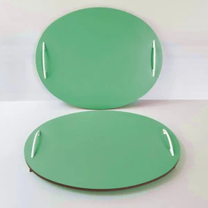 PAIR OF VINTAGE 1950S FORMICA & METAL 50S ROCKABILLY ZAZOU LARGE TRAYS - Picture 1 of 9