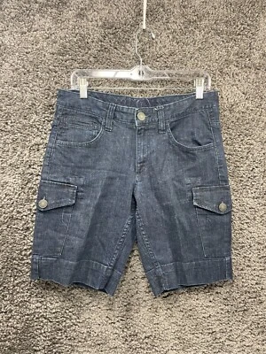 Pantalones Cortos Tommy Hilfiger Mujer Talla 6 Azul Denim Algodón Calce Regular Exterior Foto 1 de 4