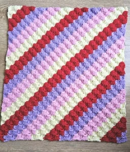 Baby soft Blanket 100% Merino Soft WOOL Handmade multi Colour Gift Baby 65x60cm - Picture 1 of 5