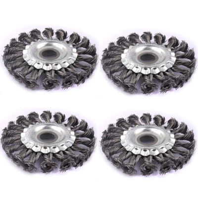 4X Ø100MM STAHLBÜRSTE DRAHTBÜRSTE GEZOPFT-KEGELBÜRSTE FÜR-FLEX WINKELSCHLEIFER - Bild 1 von 4