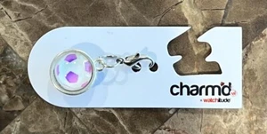 CHARM'D BY WATCHITUDE - Bracelet Soccer Ball Silver Toned Double Sided Charm NEW - Picture 1 of 2