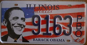 Targa Americana ILLINOIS 9163 Barack Obama - 31x16 cm - Il Più basso di EBAY!! - Imagen 1 de 1