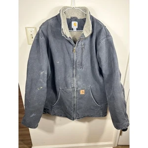 De Colección Carhartt Pato Chaqueta Tareas Abrigo Para Hombre XL Carbón Sherpa Forrado Cremallera Completa - Imagen 1 de 20