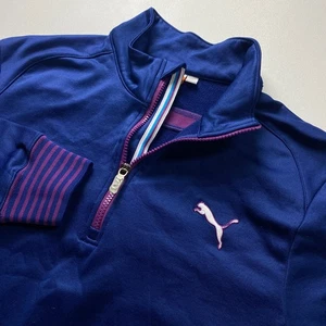 Puma Sport Lifestyle USP DRY 1/4 Zip Golf Pullover Mens Large Navy Blue Jacket - Picture 1 of 15