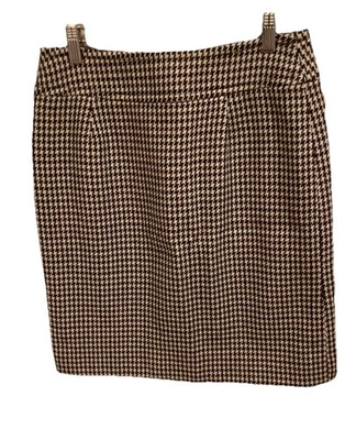 Kors vintage de Michael Kors. Falda 100% Lana Pata de Gallo Marrón/Tostado Talla 6 Italia Foto 1 de 4