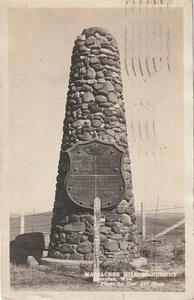 Sheridan WY Massacre Hill Monument RPPC 1921 Cox Art Shop - Picture 1 of 2