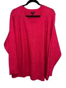 Torrid Pink Vegan Cashmere Pullover Sweater 3X Lace Bottom Elevated Basic Casual - Picture 1 of 5