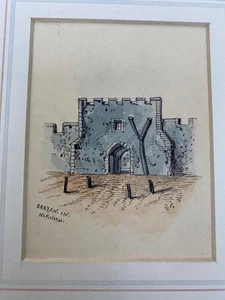 VICTORIAN WATERCOLOUR By Edward POCOCKE BRAZEN GATE IN NORWICH + Mount - Picture 1 of 2