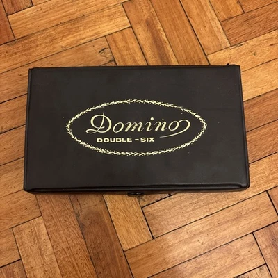 Vintage Double Six Domino Dominoes Set Of 28 In Vinyl Case - Image 1 of 4