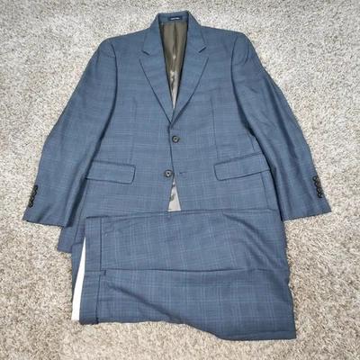 Traje Blazer Ralph Lauren 2 Piezas 38S Pantalones 32S 32x29 Cuadros Plisado 2 Botones Lana Foto 1 de 4