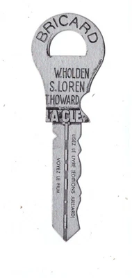 MARQUE PAGE "CLES BRICARD" Publicité Cinema / Film COLOMBIA "LA CLE" en 1958 - Photo 1/2