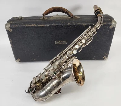 Antique C.G. Conn Curved Soprano Saxophone • 1924 • Low Pitch • Silver/Brass - Image 1 of 4