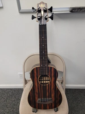 Kala U-BASS Ukulele Bass, Striped Ebony, Fretless, Acoustic Electric, Bag, Strap - Image 1 of 4
