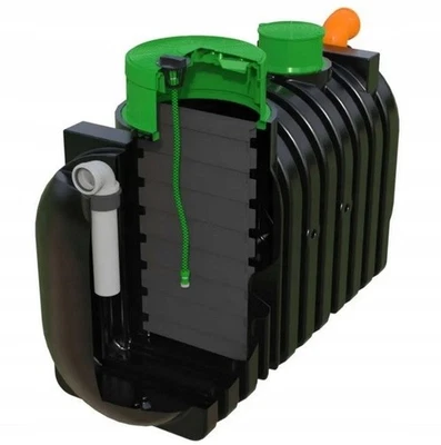 Regenwassertank 2000L Erdtank Zisterne Drop Water Komplettset 2 Kammern Deckel - Bild 1 von 4