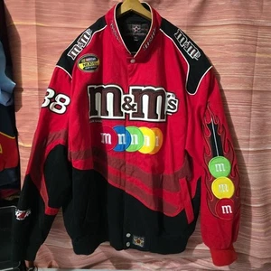 VINTAGE NASCAR M&M's Jacket Mens XL Red Elliott Sadler M&M's Jeff Hamilton - Picture 1 of 15