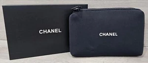 CHANEL BEAUTE Beauty GWP Gift Black Nylon Neoprene Cosmetic Makeup Pouch Zip Bag - Bild 1 von 4