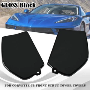Cubiertas de torre de choque con puntales delanteros para Corvette C8 2020-2023 2024 con brillo de paseo magnético - Imagen 1 de 11
