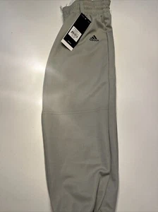 Adidas Relaxed Fit Elastic Bottom Gray Baseball Pants Boys Youth Size SMALL NWT - Picture 1 of 4