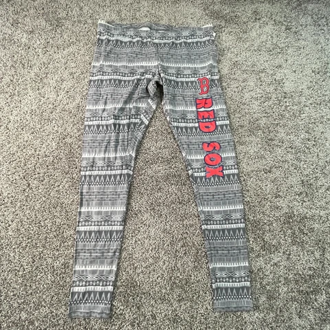 NEW Boston Red Sox Pants Womens Large Gray Leggings Tights MLB Athletic Ladies Cover