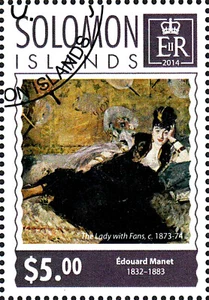 Manet pintor Francia impresionismo arte pintura dama con abanico / 99 - Imagen 1 de 1
