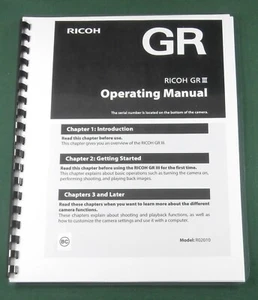 Ricoh Pentax GR III Operating Manual: 170 Pages & Protective Covers! - Picture 1 of 1