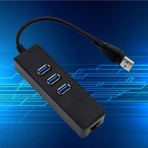 USB 3.0 Hub 10/1000Mbps Gigabit Ethernet Adapter USB to RJ45 Lan Network Super - Picture 1 of 11
